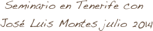 Seminario en Tenerife con
 José Luis Montes julio 2014